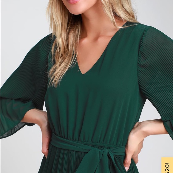 Lulus Flirty and Thriving Pleated Dress ❤️ - Picture 7 of 7